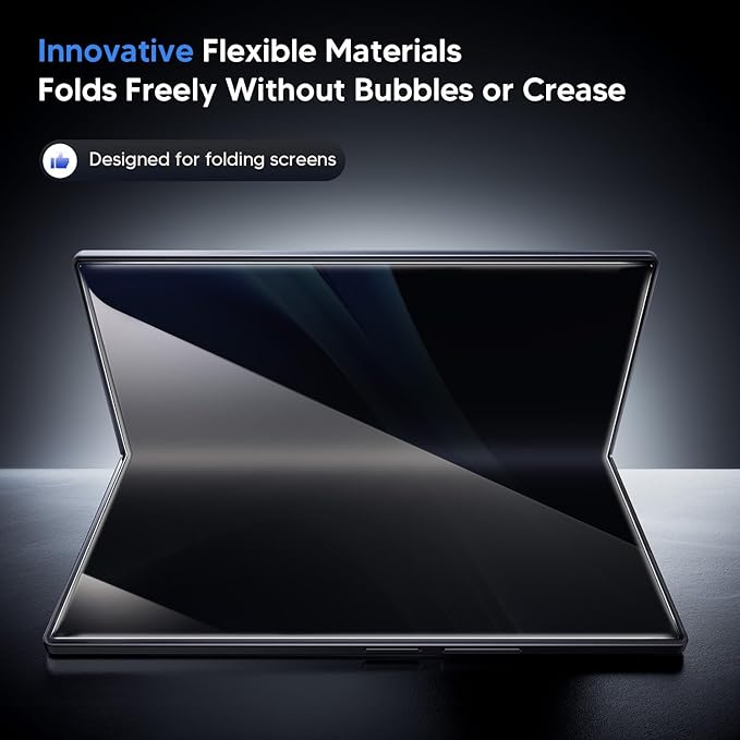 Hoerrye for Samsung Galaxy Z Fold 7 30° Privacy Screen Protector - [with Auto Align Frame Accessories] [2 Pack Inside Flexible TPU Film + 2 Pack Front Tempered Glass] No CreasesNo Bubbles