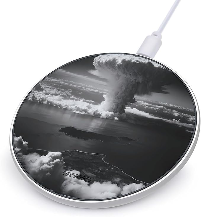 Mushroom Cloud Fast Portable Charger 10W Funny Graphic Phone Charging Pad with USB Cable
