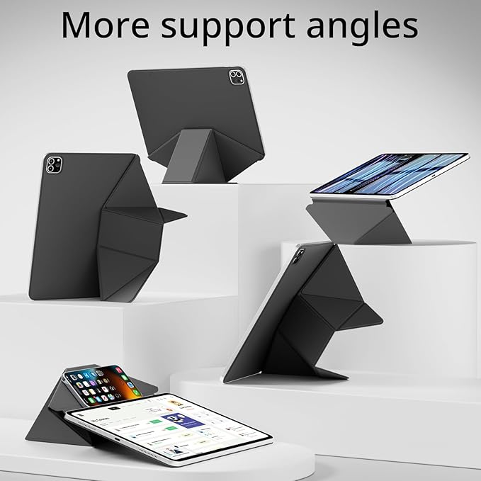 KenKe Magnetic Case for iPad Pro 11 Inch 4th/3rd/2nd Generation 2022/2021/2020 with Removable Pencil Holder Smart Folio Magnetic Slim Stand Cover with 6+View Angles Auto Wake/Sleep Black
