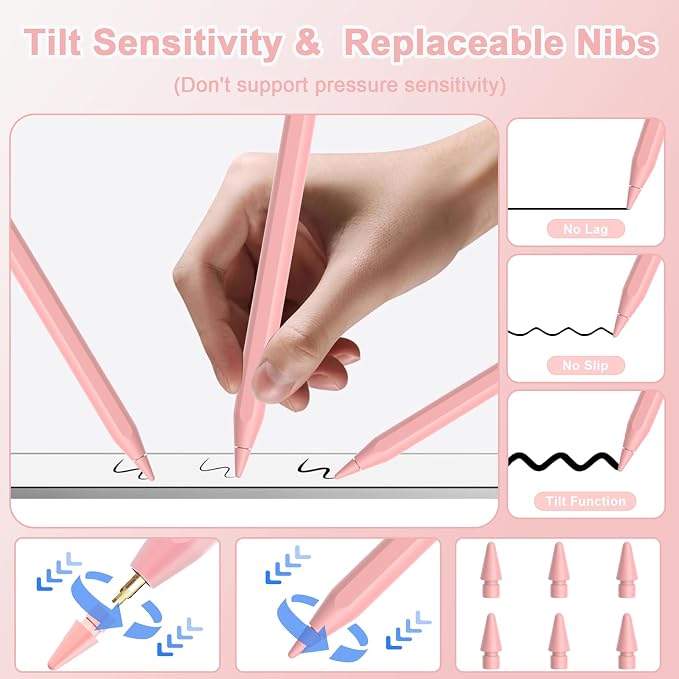 Pink+6pcs Replacement Nibs
