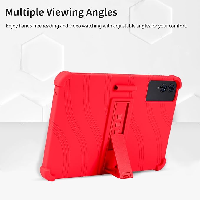 Case for TECLAST T65 13.4-Inch Tablet – Shockproof Silicone Protective Cover with Kickstand Drop-Resistant Business Style (Red)