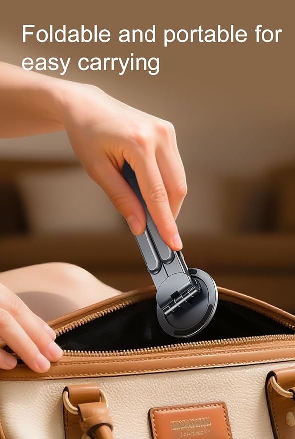 Multi-Purpose Portable Magnetic Stand Suitable for Smartphones PadLaptop AluminumAlloy MaterialSuitable fortraveling Official Working and Leisure and Home Entertainment (E05-gray)