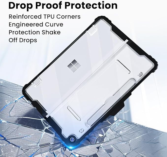 Omnpak Case for Microsoft Surface Pro 12 2025 Rugged Protective Cover with Pen Holder Removable Hand Strap &amp Shoulder Strap Multiple Angle Viewing