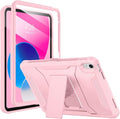 Soke Case for iPad 10th Generation 10.9-inch 2022 with Built-in Screen Protector and Kickstand Rugged Full Body Protective Cover for New Apple iPad 10.9 Inch - Light Pink