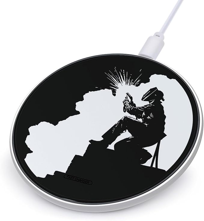Welder Welding Fast Portable Charger 10W Funny Graphic Phone Charging Pad with USB Cable