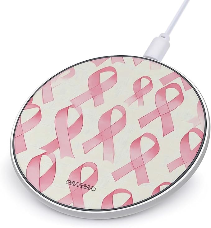 Breast Cancer Pinkribbons Phone Charger Magnetic Charging Pad Anti-Slip with USB Cable