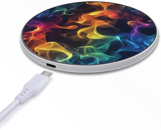 Fantasy Rainbow Smokes Phone Charger Magnetic Charging Pad Anti-Slip with USB Cable