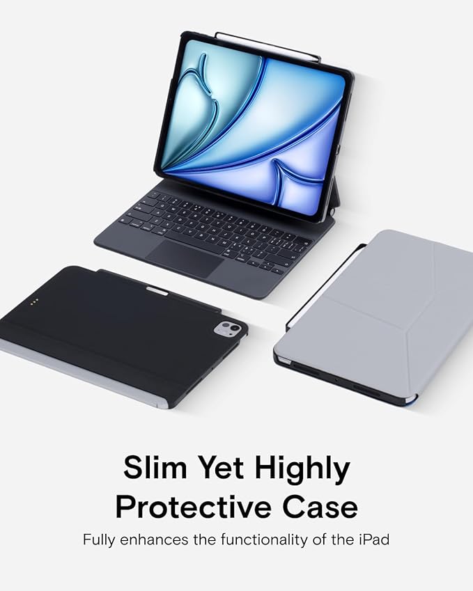 MOFT Snap Tablet Case for iPad Air 13 M3 2025/M2 2024 iPad Pro 12.9(3rd-6th Gen.) with Pencil Holder Magic Keyboard Compatible Slim Lightweight Magnetic Case Connect to Versatile Snap Stands