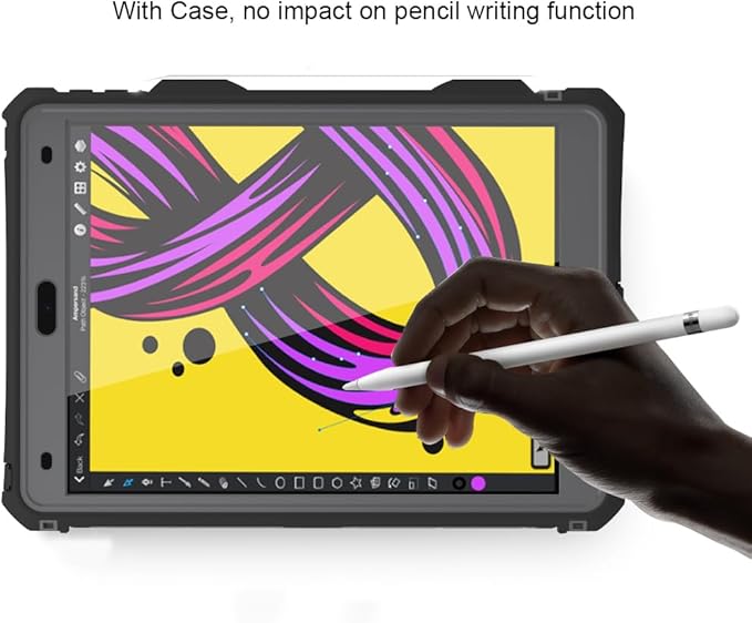Compatible with iPad 9th/8th/7th Generation 10.2'' IP68 Waterproof Case A2602 A2603 A2604 w/Pencil Holder Kickstand Lanyard Shock-ProofFull-Sealing Cover Compatible with Magic Keyboard
