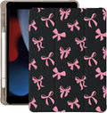 Cute Kawaii Bow for iPad Air 13 Inch Case M3 2025/M2 2024 with Pencil Holder Auto Sleep/Wake Black Leather Soft TPU Back Cover