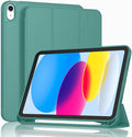 Case for iPad (A16) 11 Inch 2025/iPad 10th Generation 10.9 Inch 2022 Slim Trifold Stand Protective Cover with Pencil Holder and Soft TPU BackSupport Auto Sleep/Wake (Forest Green)
