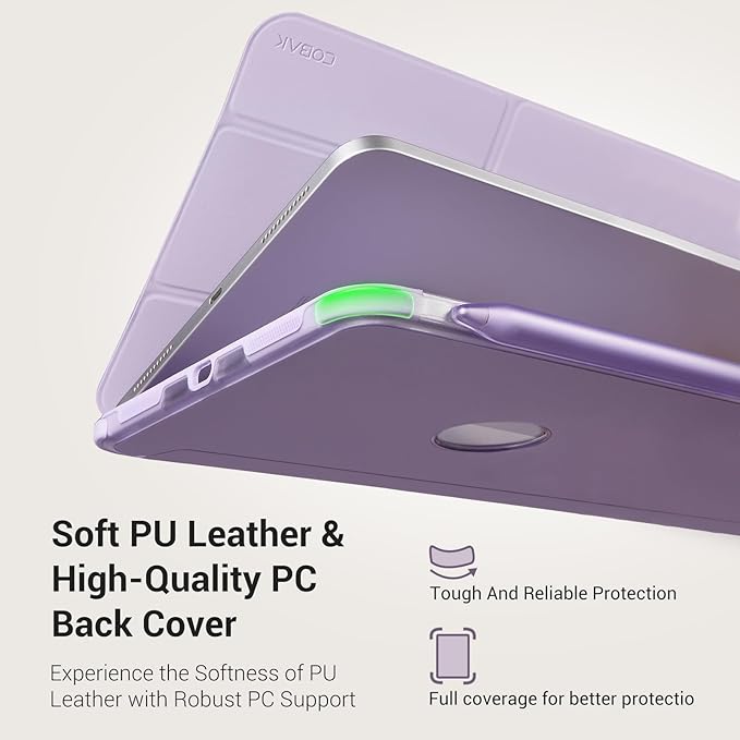CoBak Case for iPad (A16) 11th Generation 11 Inch 2025 iPad 10th Generation 10.9 Inch 2022 - Protective Cover with Apple Pencil (USB-C) Holder Multi-Angle Portrait Stand Auto Wake/Sleep