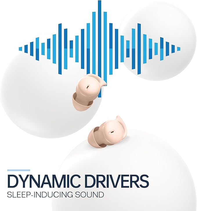 Invisible Sleep HeadphonesSleep Earbuds for Side SleepersSmall Comfortable Fit Noise Blocking Sleep EarbudsBluetooth 5.3 Wireless Earphones in-Ear Ear Buds for Sleeping - Beige