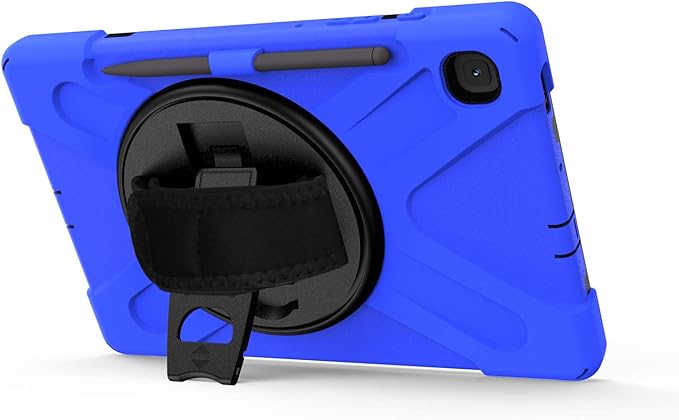 KIQ Shield Series Galaxy S6 Lite Case Heavy Duty Tablet Shockproof Rugged Tab S6 Lite Cover W/Stand Shoulder Strap for Samsung Galaxy Tab S6 Lite 10.4 Inch 2022/2020 P610/P613/P615/P619 - Dark Blue