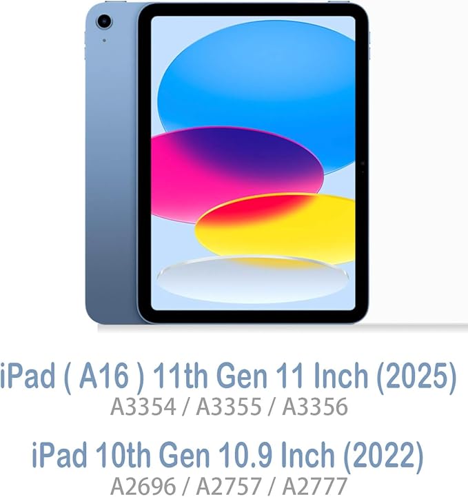 Feams V Fold Case for iPad (A16) 11th Generation 11 Inch 2025 iPad 10th Generation 10.9 Inch 2022 V-Shaped Standing Magnetic Detachable Clear Back Case with Portrait Mode &amp Auto Sleep Navy Blue