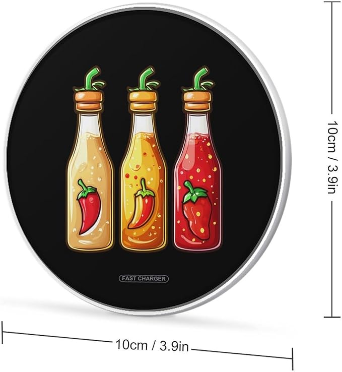 Hot Mexican Sauce Food Wireless Charger Anti-Slip Wireless Charging Pad Slim Charger Mat for Men Women