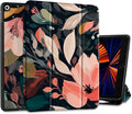 DONGKE Case Compatible with iPad 10.2 Inch 2021 2020 2019 iPad 9th/8th/7th Generation with Pencil Holder Slim Stand Protective Case with Soft TPU Back Auto Sleep/Wake Cover Painted Florals