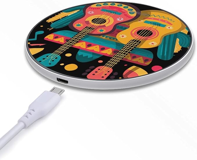 Mexican Music Guitar Cactus Phone Charger Magnetic Charging Pad Anti-Slip with USB Cable