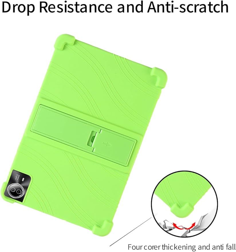 for Urao G140L 14 Inch Tablet CaseBOVUGAC Soft Silicone Adjustable Stand Shockproof Kids Friendly for Higrac G140L 14 Tablet(Green)