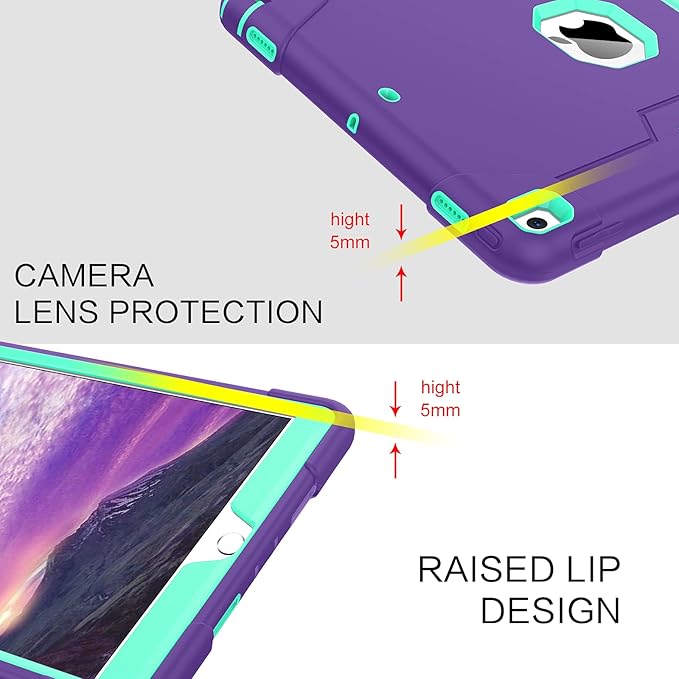 BENTOBEN for iPad Air 3 2019 Case iPad Pro 10.5 2017 Case 3 Layers Heavy Duty Rugged Shockproof Kickstand Sturdy Protective Tablet Cover for iPad Air 3rd Gen/iPad Pro 10.5 2017 Purple/Green