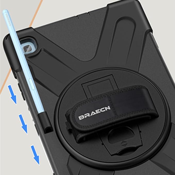 BRAECN for Samsung Galaxy Tab S6 lite Case 10.4 inch 2024/2022Rugged Shockproof Case with 360 Rotating Hand Strap&ampKickstand Shoulder Strap S Pen Holder for Samsung Galaxy Tab S6 Lite Tablet -Bl