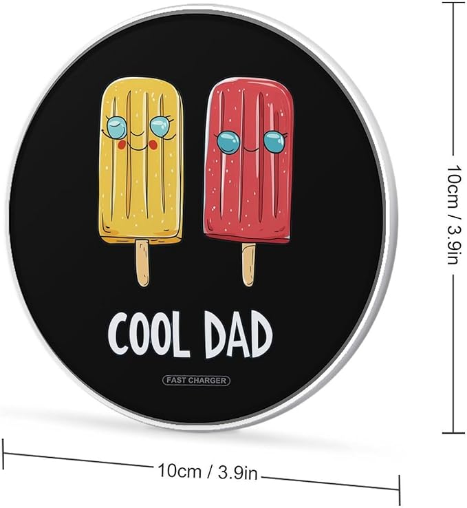 Cool Dad Popsiclees Wireless Charger Anti-Slip Wireless Charging Pad Slim Charger Mat for Men Women