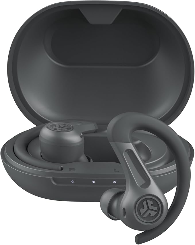 JLab JBuds Sport ANC 4 True Wireless Bluetooth Earbuds + Charging Case Graphite Swipe + Touch Controls Hybrid Active Noise Cancelation Multipoint Connect Customized Settings App