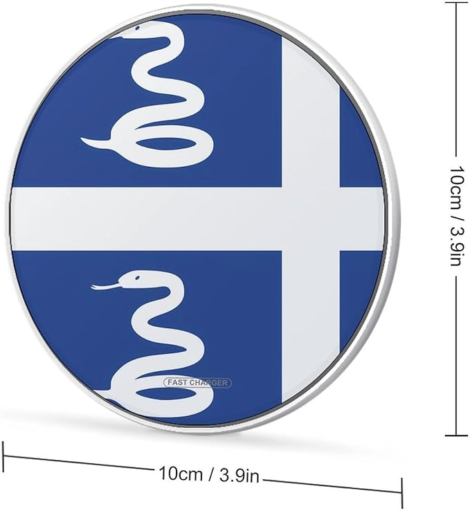 Martinique Flag Fast Portable Charger 10W Funny Graphic Phone Charging Pad with USB Cable