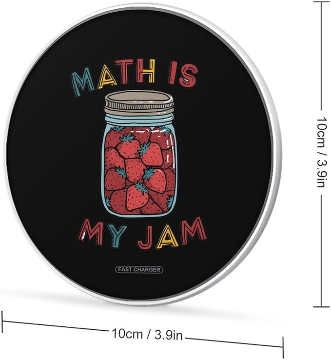 Math is My Jam Fast Portable Charger 10W Funny Graphic Phone Charging Pad with USB Cable
