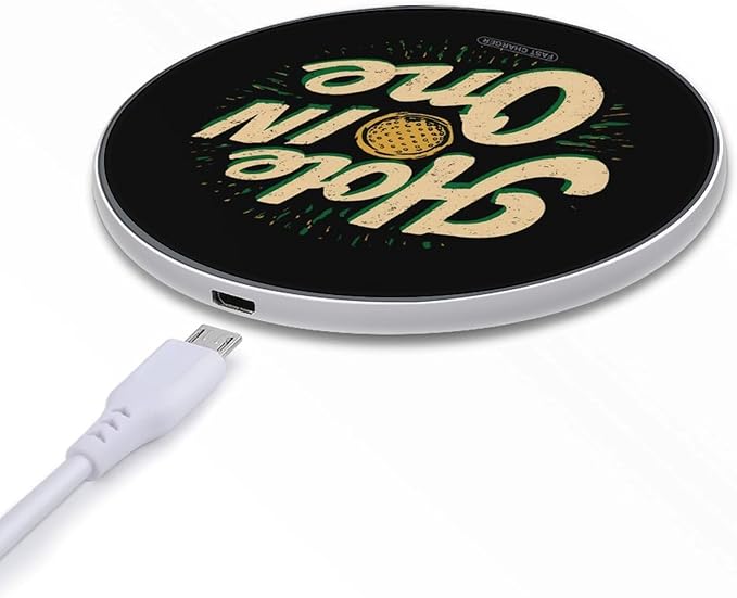 Golf Hole in One Fast Portable Charger 10W Funny Graphic Phone Charging Pad with USB Cable