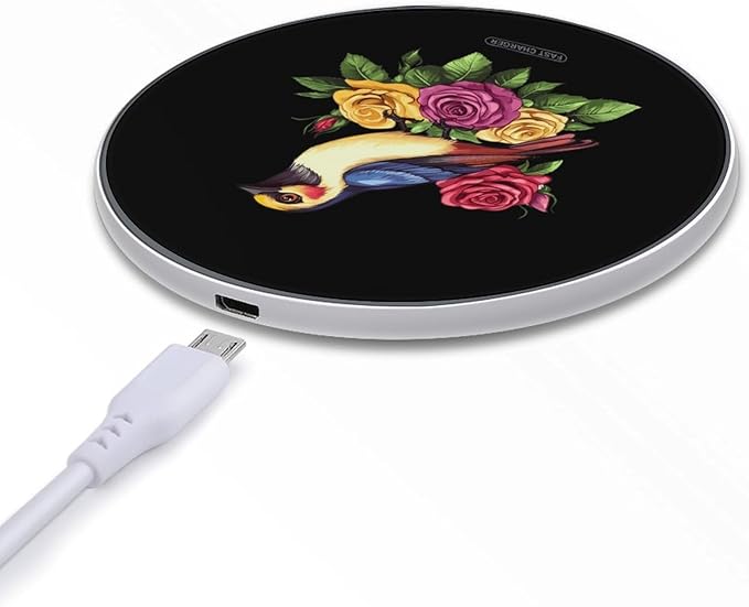 Cuckoos Bird Wireless Charger Anti-Slip Wireless Charging Pad Slim Charger Mat for Men Women