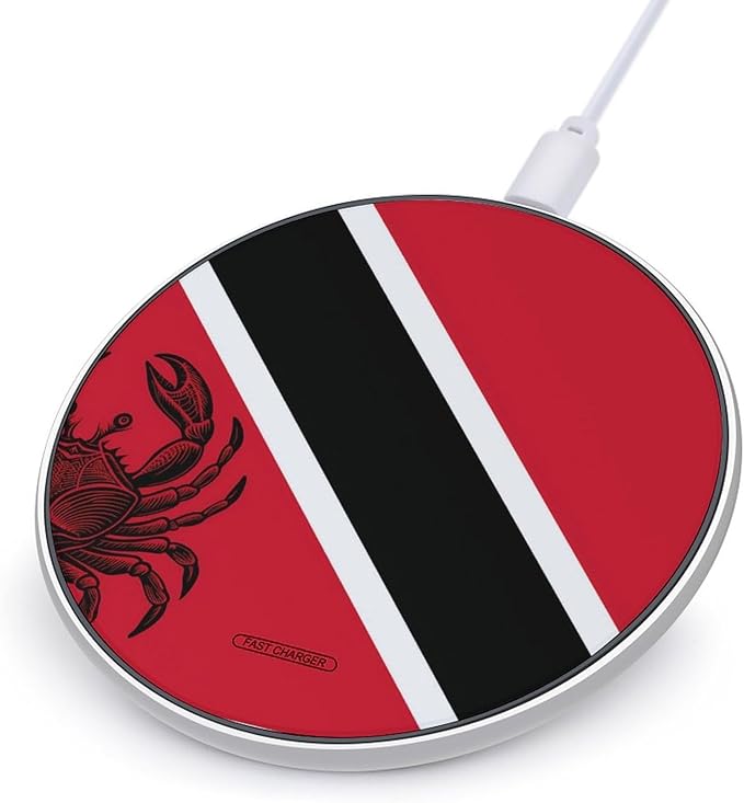 Trinidad and Tobago Flag with Crab Phone Charger Magnetic Charging Pad Anti-Slip with USB Cable
