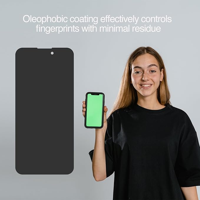 Deara ArmorPro 9H+ Tempered Glass Privacy Screen Protector for iPhone 14 Pro [6.1 Inch] Anti Spy Case Friendly (Longest Durable) 2 Pack