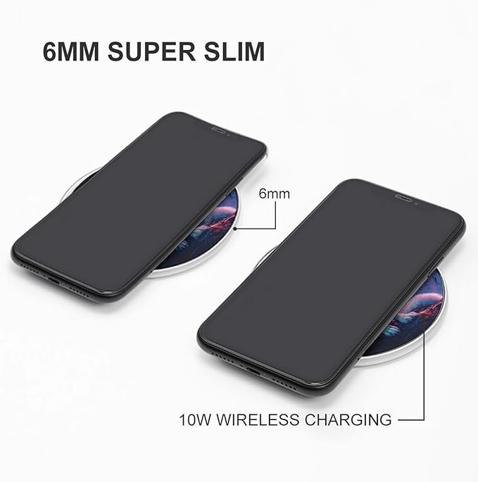 Wolf Full Moon Wireless Charger Anti-Slip Wireless Charging Pad Slim Charger Mat for Men Women