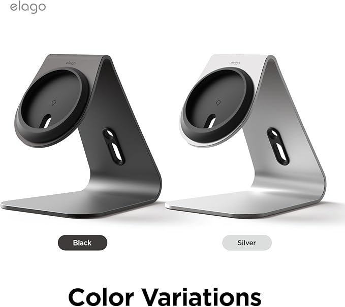 elago MS4 Charging Stand Compatible with MagSafe Charger Aluminum Stand Compatible with iPhone 17/16/15/14/13/12 Series Designed for iOS17 Standby Mode (Cable Not Included) (Black)