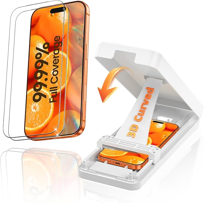 for iPhone 17 Pro Max Shatterproof Screen Protector Anti-Glare Anti-Reflective 3D Curved Tempered Glass 12FT Military Grade Drop Protection 3s Bubble-Free Install Fingerprint-Proof 2-Pack