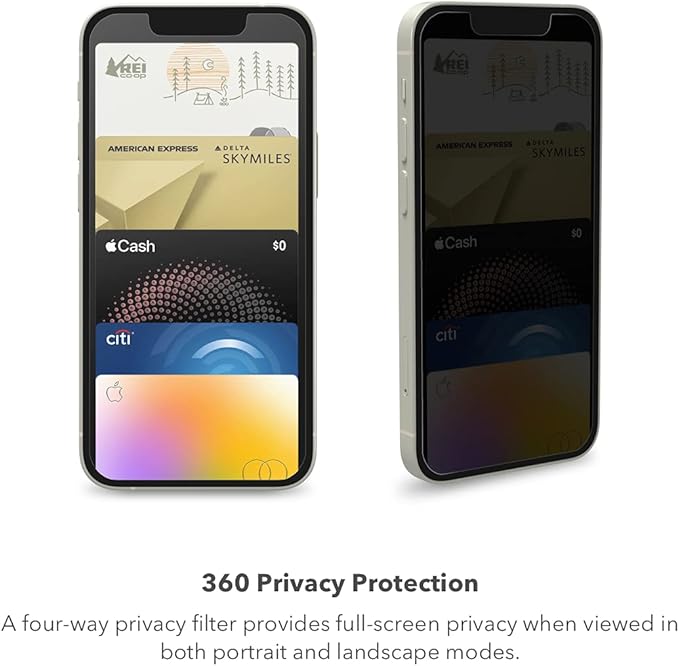 ZAGG Glass Elite Privacy 360 Screen Protector for Apple iPhone 14 Plus - Four-Way Privacy Filter 5X Tougher Anti-Fingerprint Technology InvisibleShield Easy to Install