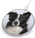 Border Collie Wireless Charger Fast Wireless Charging Pad with USB Cable 10W Anti-Slip Magnetic Wireless Charger Portable Slim Charger Puck Travel Charging Station