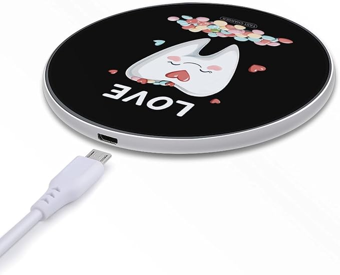 Love Teeth and Candy Wireless Charger Anti-Slip Wireless Charging Pad Slim Charger Mat for Men Women