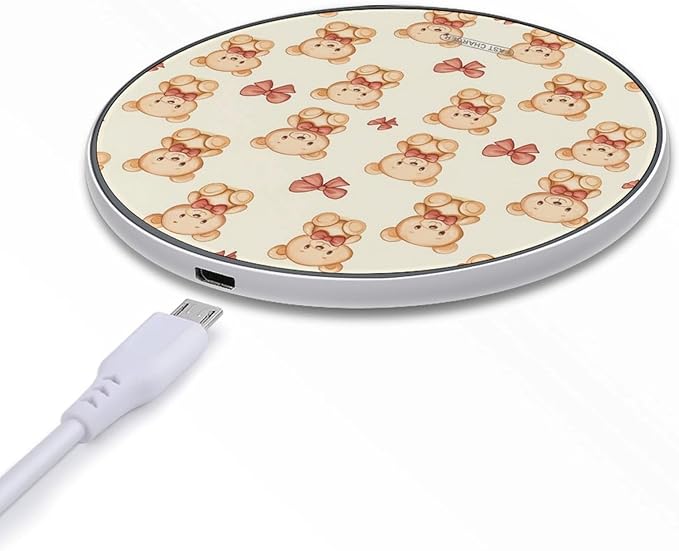 Teddys-Bears Wireless Charger Anti-Slip Wireless Charging Pad Slim Charger Mat for Men Women