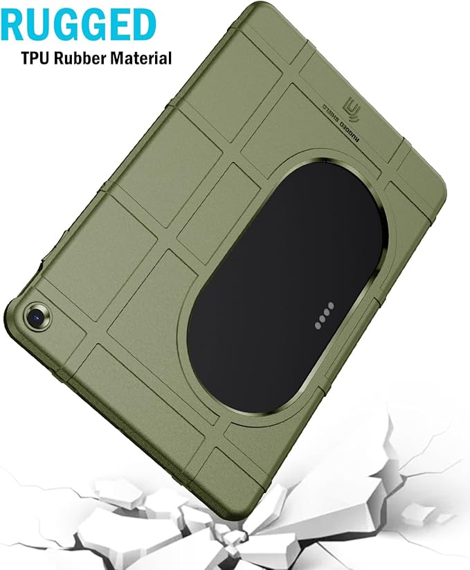 Case and Travel Cover for Google Pixel Tablet (2023) Nakedcellphone Special Ops Rugged Shield and Hard Shell View Stand Companion - Olive Green