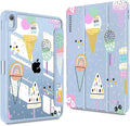 CISSOOK for iPad (A16) 11 inch Case 2025 /iPad 10th Generation 10.9 2022 with Pencil Holder Trifold Stand with Soft TPU + PC Transparent Hard Shell Back Cover Blue Ice Cream