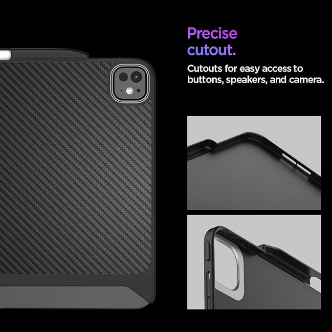 Spigen for iPad Pro 13 inch Case M5/M4 (2025-2024) with Pencil Holder Enzo Aramid Aerocore Aramid Fiber Magic Keyboard Compatible Black
