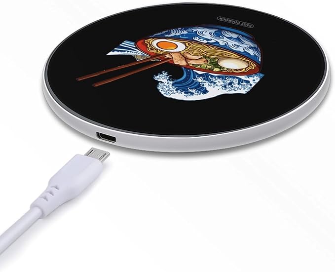 Great Ramen of Kanagawa Japanese Food Wireless Charger Anti-Slip Wireless Charging Pad Slim Charger Mat for Men Women
