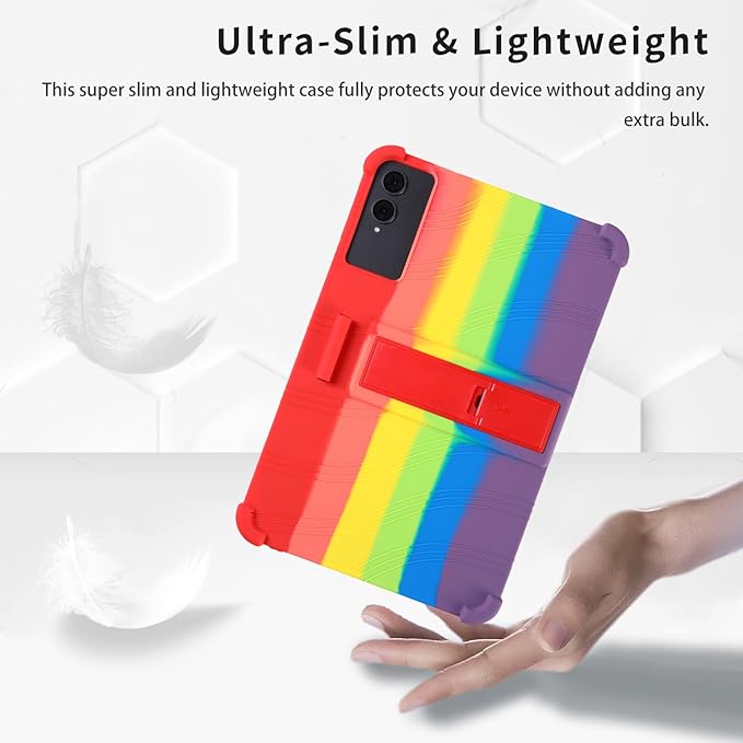 Case for TECLAST T65 13.4-Inch Tablet – Shockproof Silicone Protective Cover with Kickstand Drop-Resistant Business Style (Rainbow)
