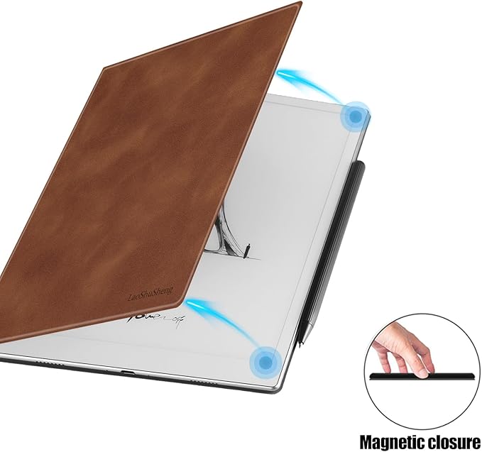 Magnetic Case for 10.3 Onyx Boox Go 10.3 ePaper Tablet (2024 Released) - Ultra-Thin Lightweight PU Leather Book Folio Cover with Auto Sleep/Wake (Brown)