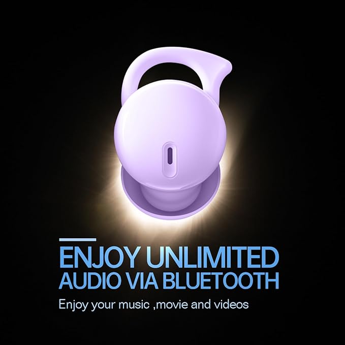 Invisible Sleep Headphones Sleep Earbuds for Side Sleepers Mini Noise Blocking Sleep Earphones Bluetooth 5.3 Wireless Earbuds for Sleeping Working Purple