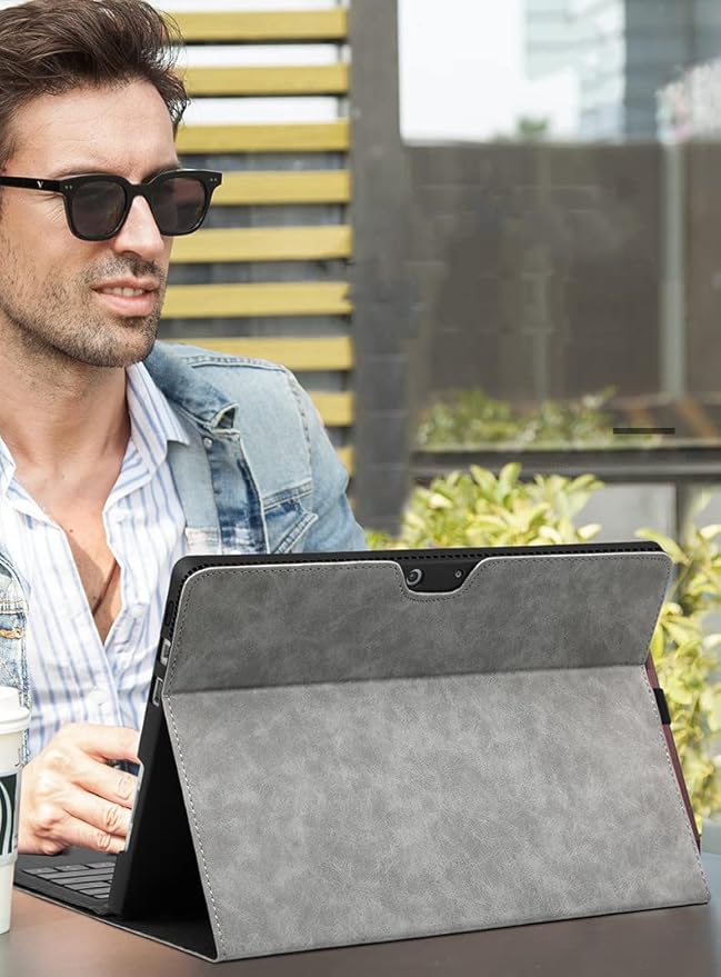 Protective Case for Surface Pro 8 Tablet Compatible with Type Cover Keyboard Business Cover with Pen HolderBlack