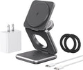 KU XIU Wireless Charger for SamsungAluminum Alloy Foldable 3 in 1 Wireless Charging Station for Samsung Galaxy S25 Ultra S24 S23 S22 Note Z Fold 7 Flip/Buds for Galaxy Watch Ultra 8 7 6 5 4