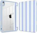 Mektron Case for 2026 iPad Air 13 inch M4 Cover Compatible 2025 iPad Air 13 inch M3 2024 iPad Air 13 inch M2 with Pencil Holder Shockproof Clear Shell Blue Striped